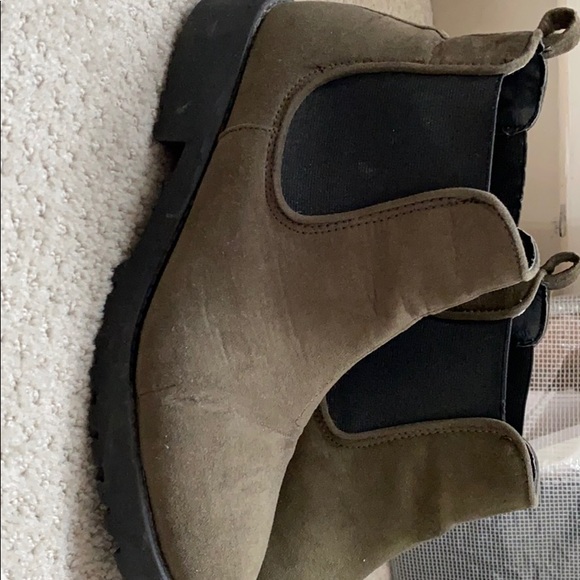 khaki green ankle boots